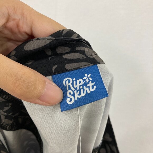 New Ripskirt Hawaii Small Charcoal Gray Floral Active Wrap Skirt Vacation Beach - Picture 2 of 10